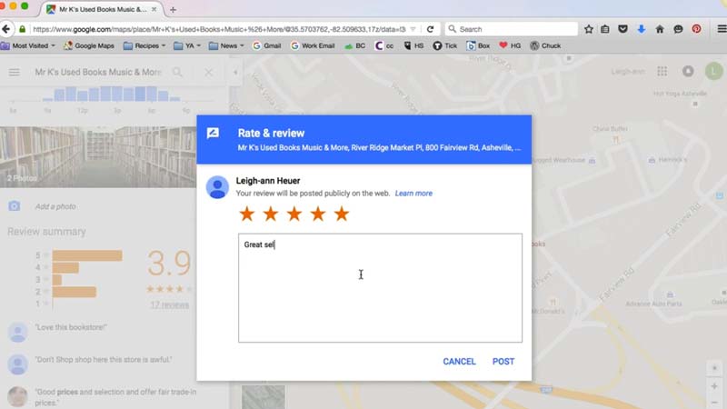 write your google review