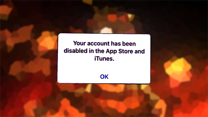 account disabled issue fix app store