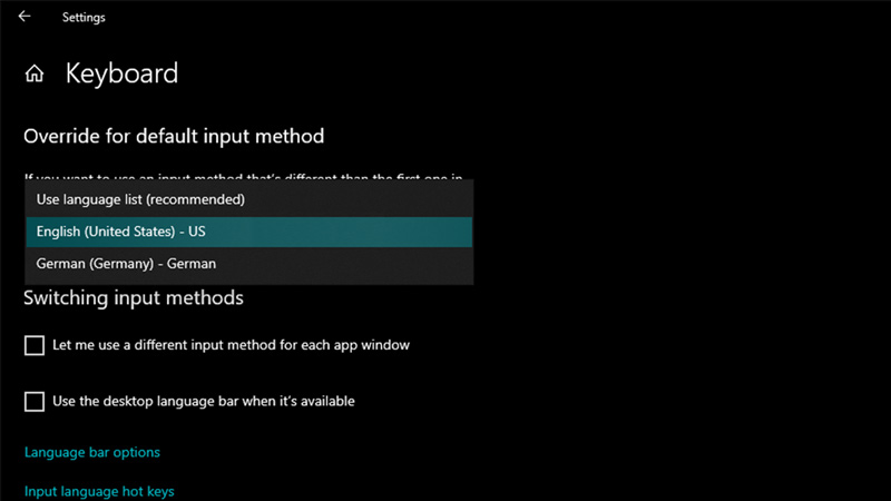 change german english keyboard windows 10