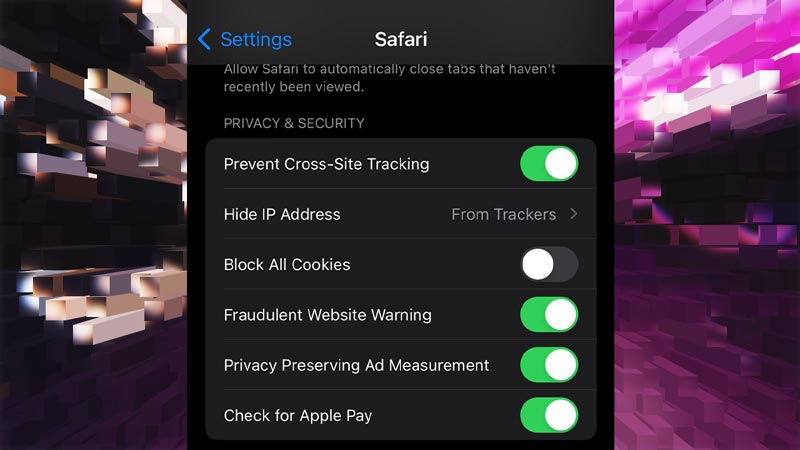 enable allow cookies ipad