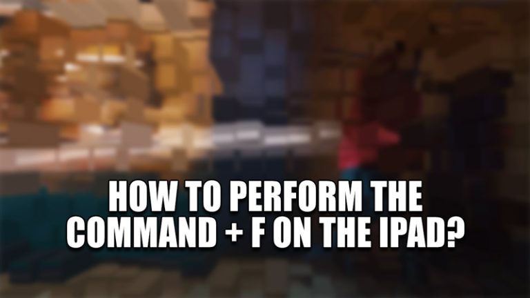 how to perform the command + f on the ipad