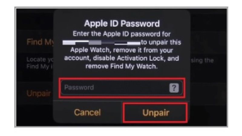 remove or unlink apple watch from apple id or account