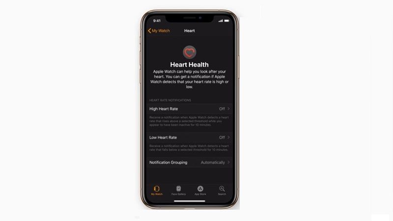 set up heart rate notifications on apple watch