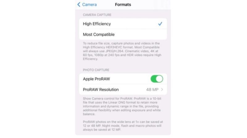 turn on 48mp camera on iphone 14 pro