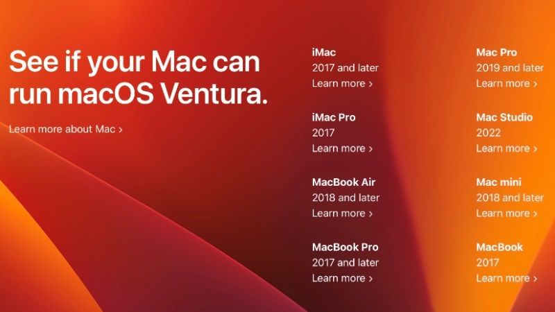 can you install macos ventura on macbook air 2017