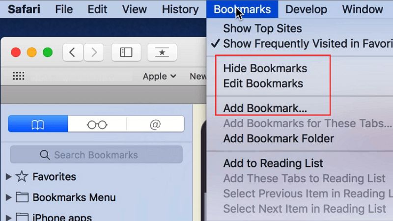 delete bookmarks mac ventura
