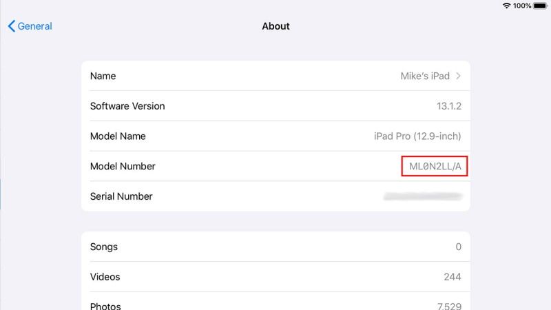 how to tell what ipad model I have