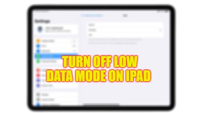 how to turn off low data mode on ipad