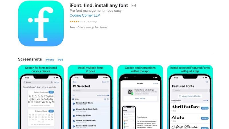 install fonts on ipad