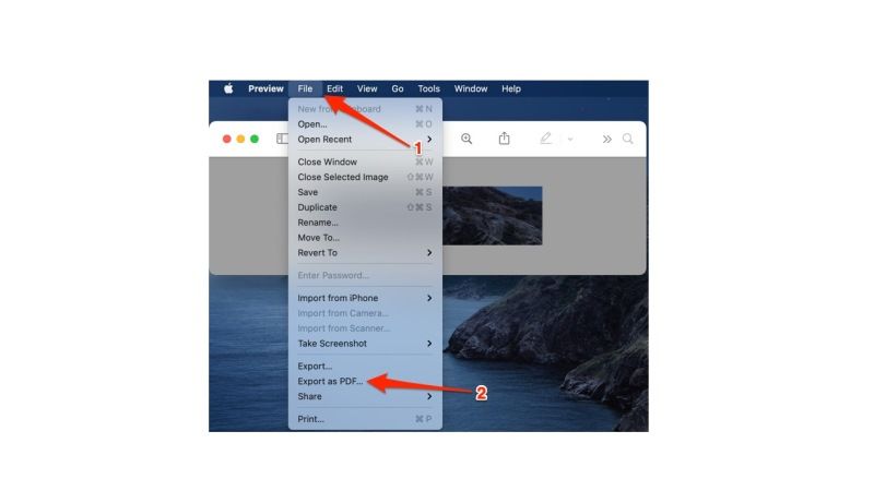 save or convert a photo as a pdf file on mac