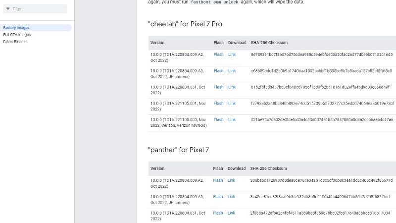 where and how you can download Google Pixel 7 and Pixel 7 Pro Factory & OTA Rom