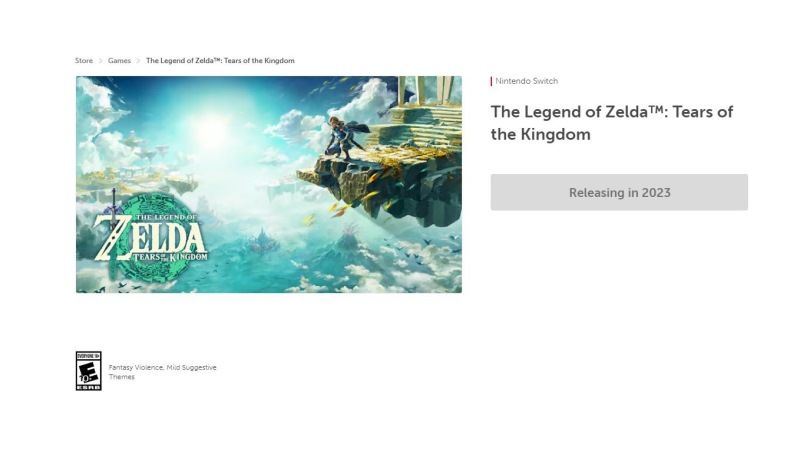 The Legend of Zelda Tears of the Kingdom Rated by ESRB