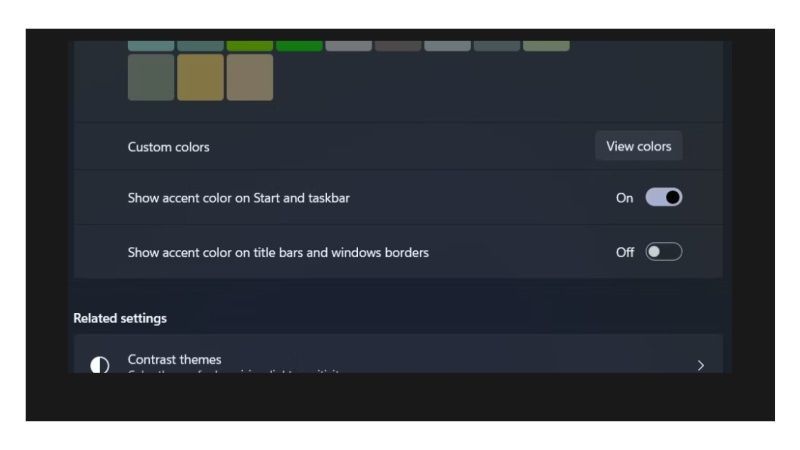 enable accent color on taskbar and start menu on windows 11