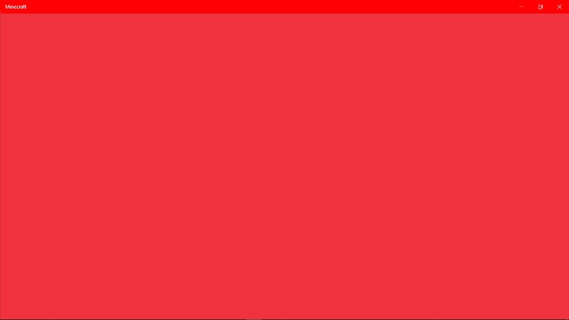 fix red screen in minecraft windows 10 edition