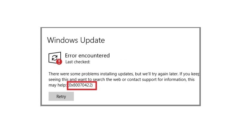 fix windows update error code 0x80070422