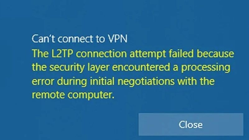 the l2tp connection attempt failed fix