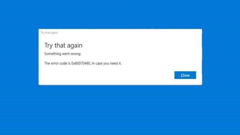 windows update error 0x80070490 fix