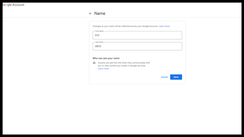 Change name on Google meet desktop