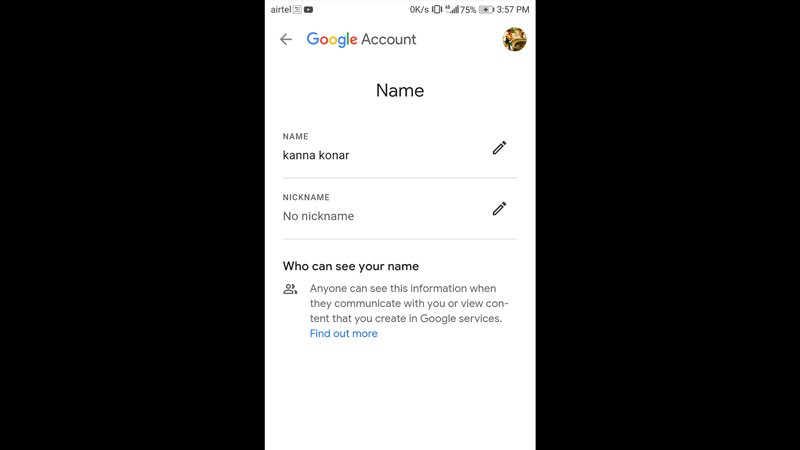 Change name on Google Meet on Android or iOS devices