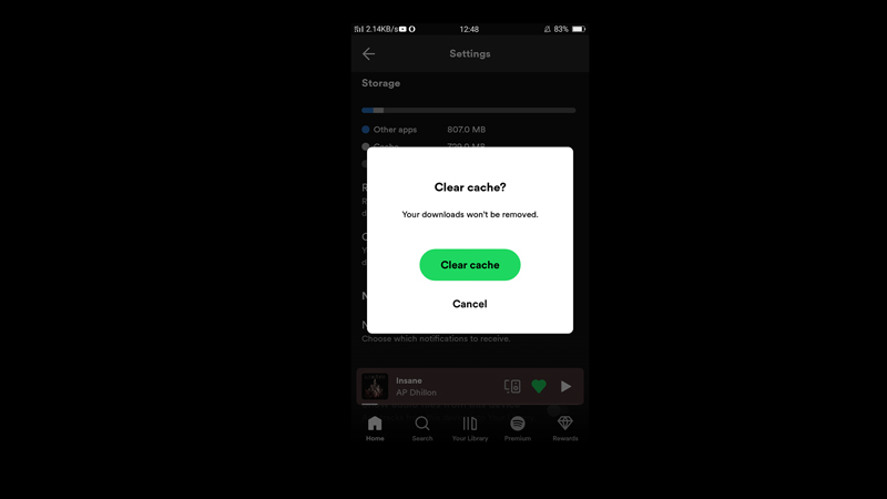 Clear Spotify Cache on Android or iPhone devices