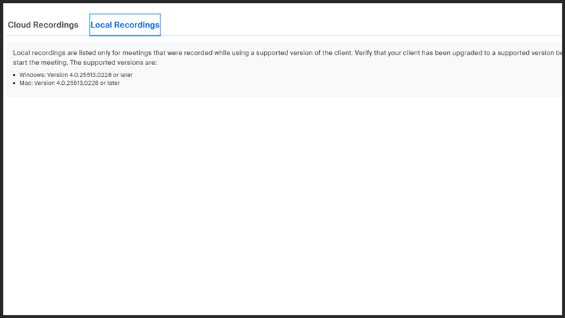 Access local recordings on Zoom 