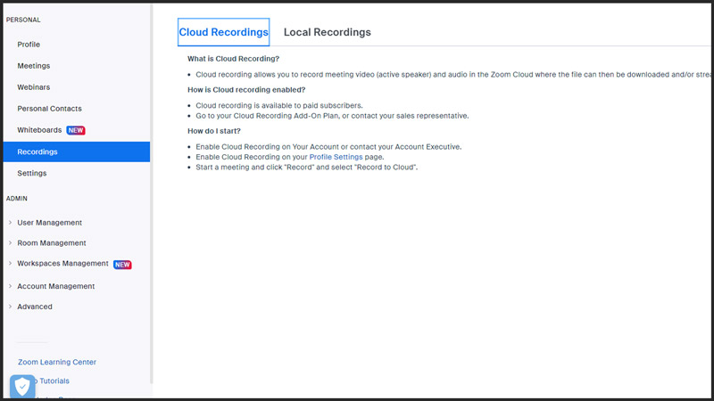 Access Cloud recordings on Zoom