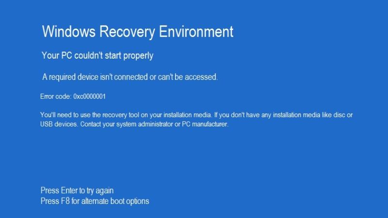 fix error code 0xc0000001