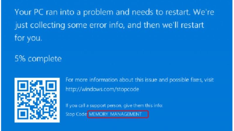 fix stop code memory management bsod error