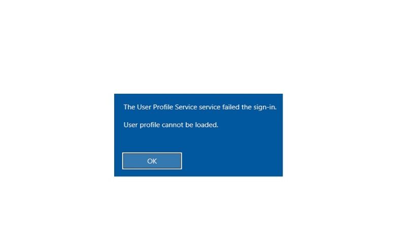 fix user profile service failed the sign-in. user profile cannot be loaded