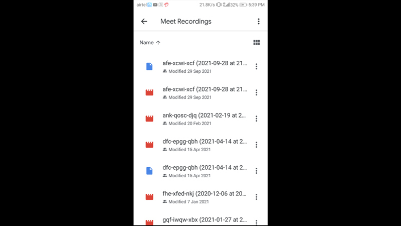 Find Google Meet recording location