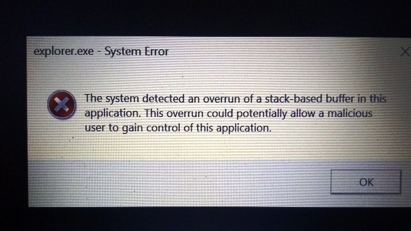 how to fix the system detected an overrun of a stack-based buffer in this application