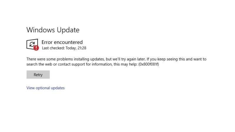 windows update error 0x800f081f fix