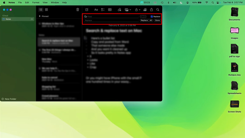 Search word on Mac