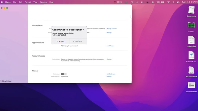 Cancel Apple Arcade Subscription on Mac