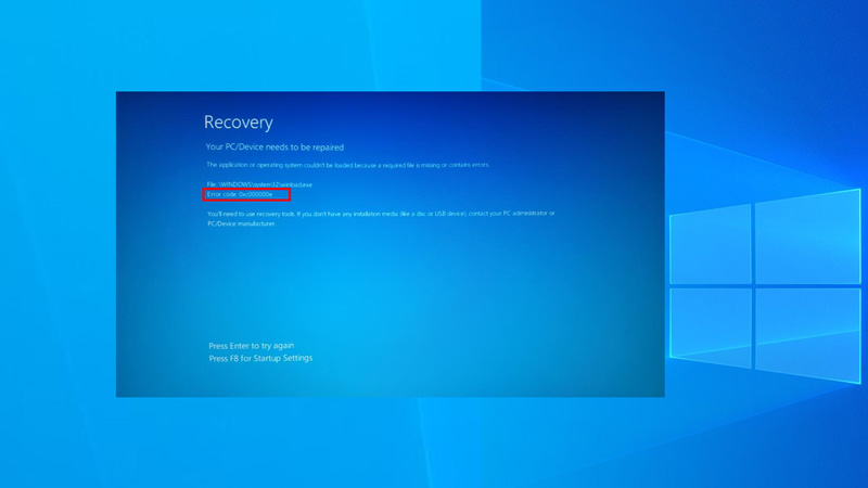 Error code 0xc000000e on Windows