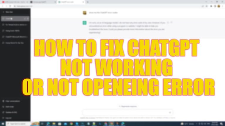 Fix ChatGPT not working or not opening error