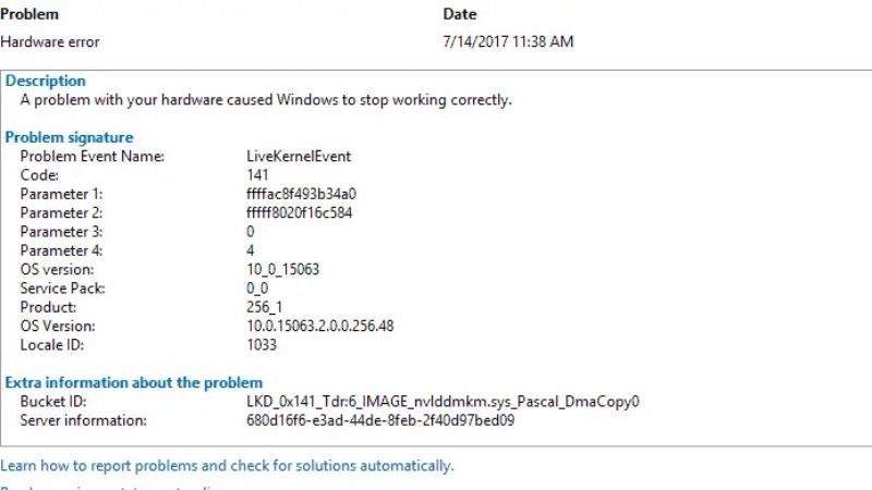 fix livekernelevent 141 hardware error