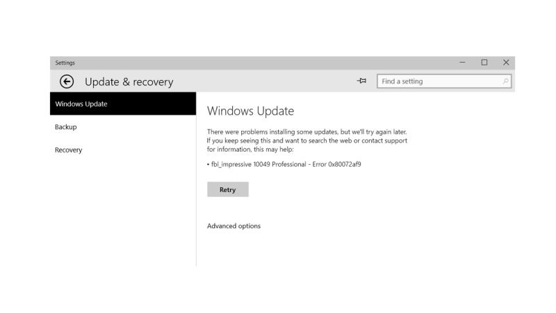 fix windows update error code 0x80072af9