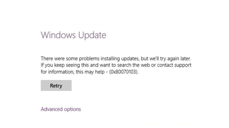 fix windows update install error 0x80070103