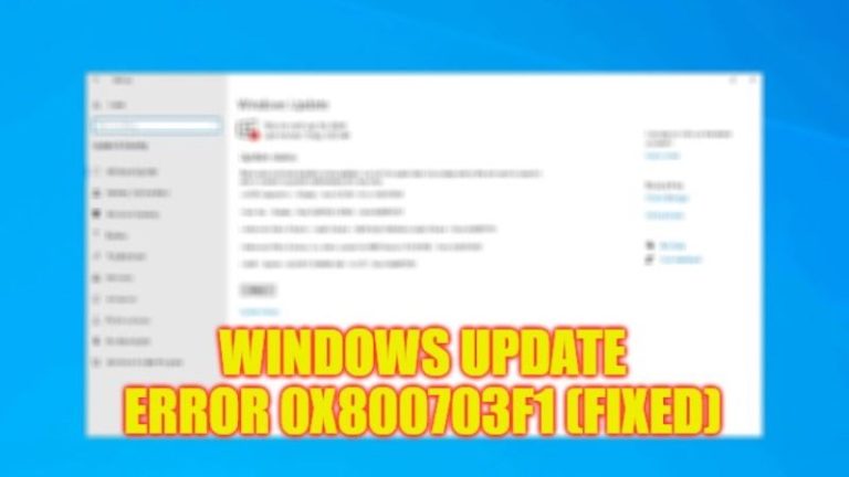 how to fix windows update error code 0x800703f1