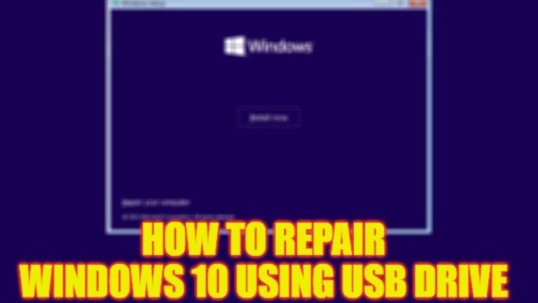 how to repair windows 10 using usb drive