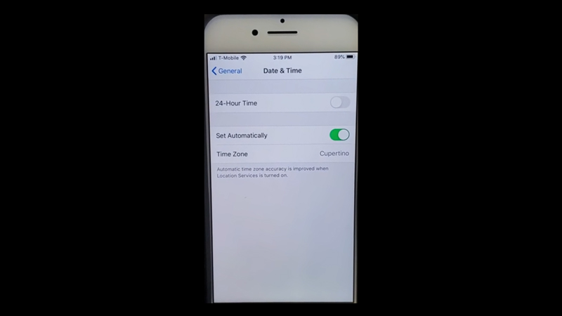 Change time on iPhone
