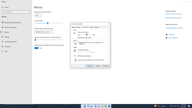 Turn off Mouse acceleration feature on Windows 11