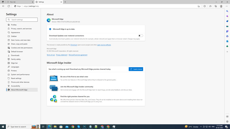 Update Microsoft Edge to stop it from running on background
