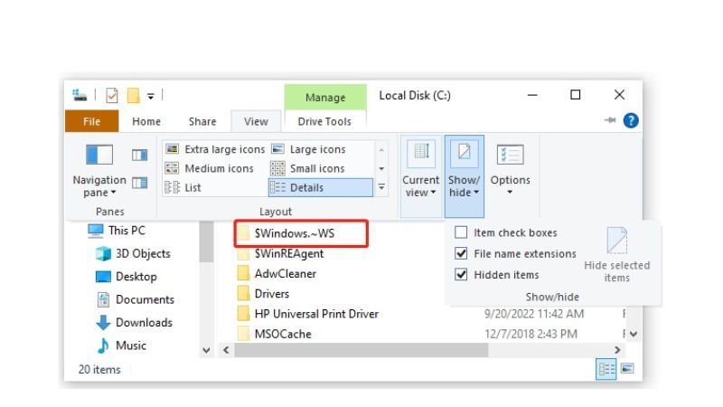 what Is $windows.~ws folder and is it safe to delete