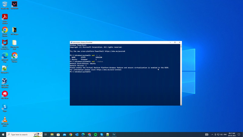 Check WSL version on Windows 10