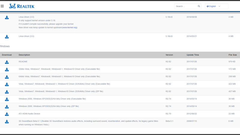 Download and Install Realtek Audio Driver