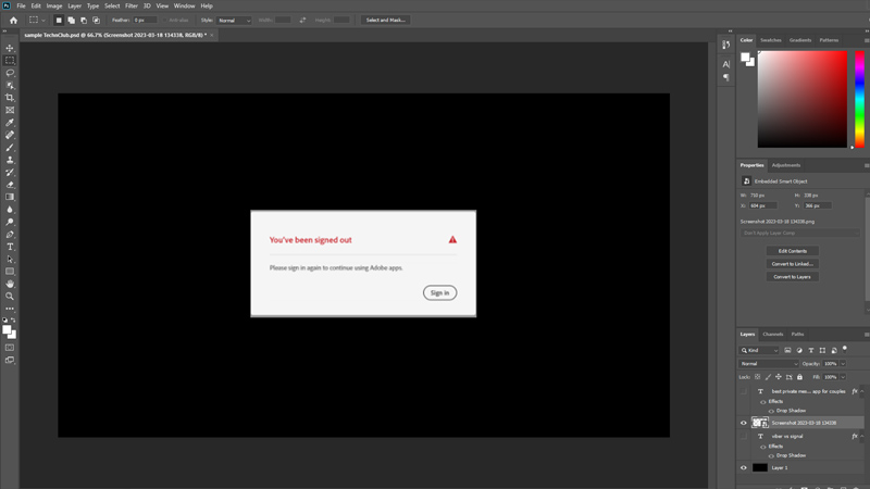 Fix Unexpectedly signed out of Adobe application or membership error