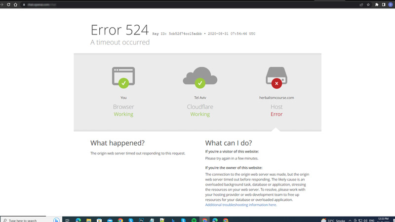 Fix: Error 524: A Timeout Occurred