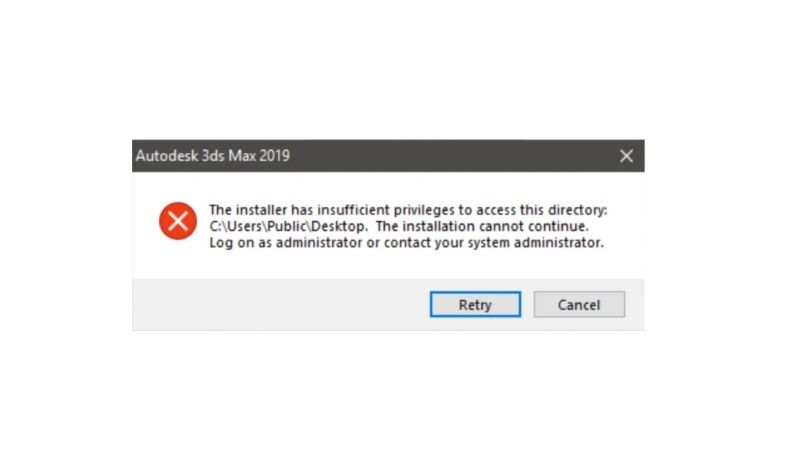 fix the installer has insufficient privileges to access error